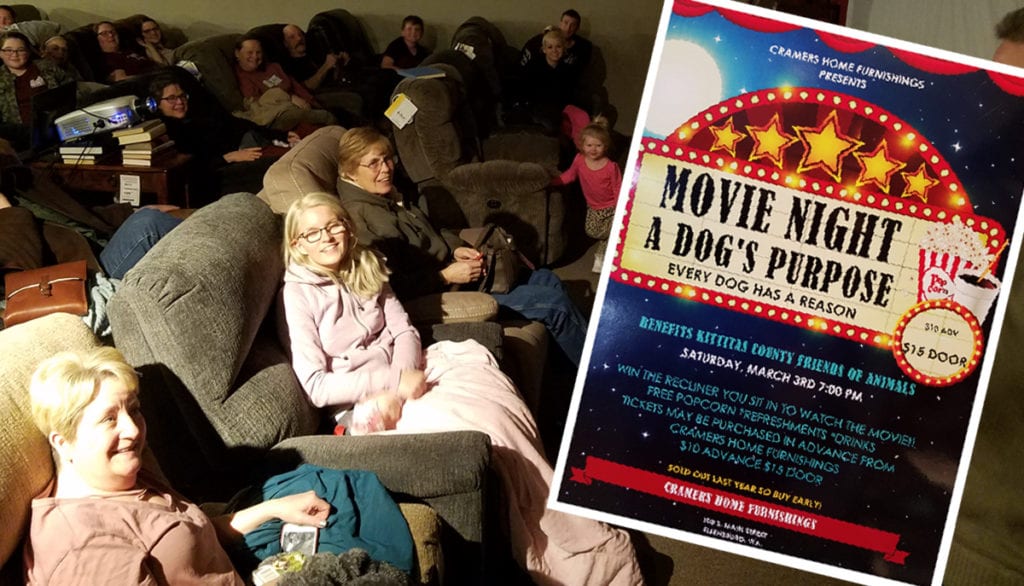 Movie Night at HFA Member Cramers Home Furnishings.