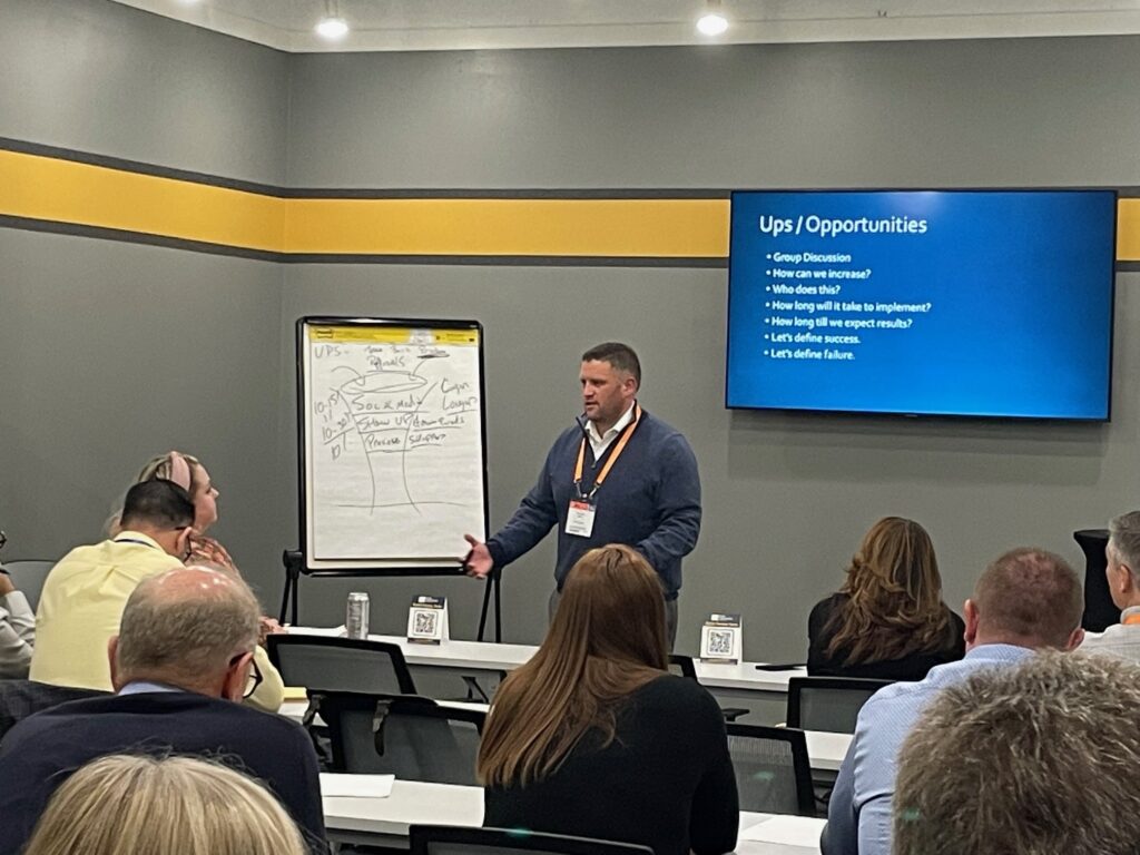 Rob Ball speaking to retailers about Sales Management
